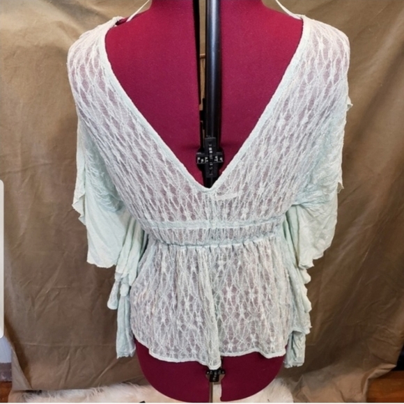 Free People Sheer Lacey Top - Picture 6 of 6